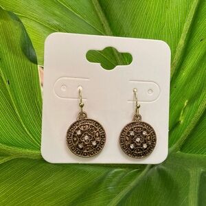 NWT Medallion & Crystal Charm Earrings